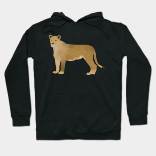 Standing Lioness Watercolor Hoodie